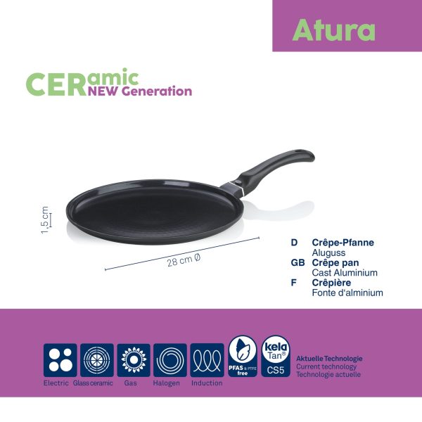 KELA TAVA ZA PALAČINKE ATURA, 1,5x28cm LIJEVANI ALUMINIJ CRNA - Slika 4