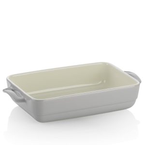 KELA RECTANGULAR BAKERY RASPBERRY, 32x19x6.5cm LIGHT GRAY CERAMIC