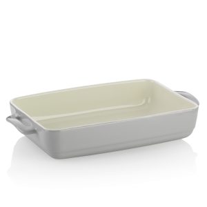 KELA RECTANGULAR BAKERY RASPBERRY, 37.5x22x7cm LIGHT GRAY CERAMIC