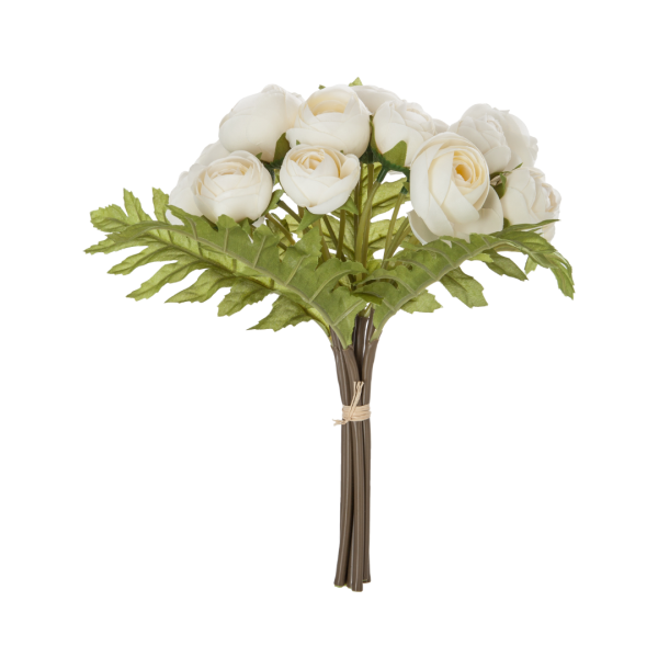 ATMOSPHERA ARTIFICIAL FLOWER BOUQUET CAMELLIA 18 PCS 30CM PES/PVC WHITE - Image 4