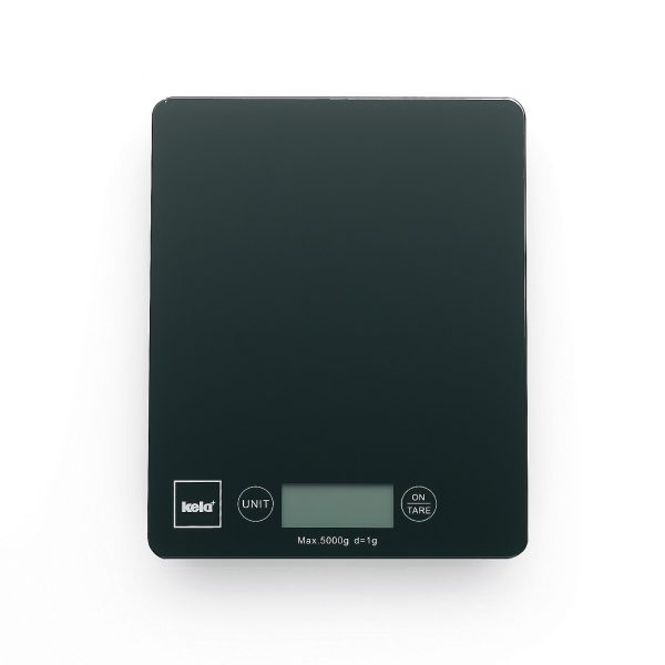 KELA KITCHEN SCALE PINT, 15x23x1.5cm BLACK GLASS