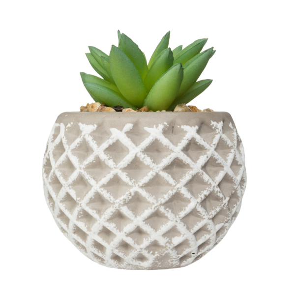 ATMOSPHERA ARTIFICIAL FLOWERS IN JAR 9CM PVC/CEMENT GRAY - Image 5