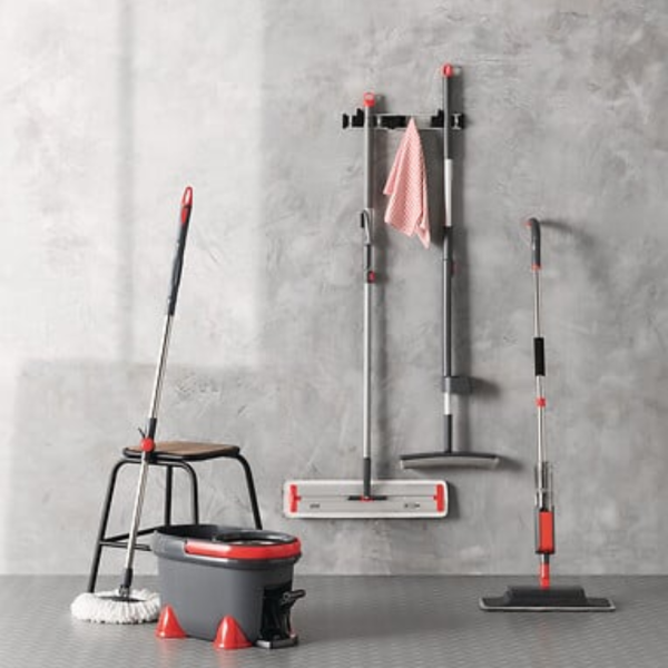 FIVE WALL HOLDER FOR 3 BROOMS 40X4X5CM ALUMINUM SILVER - Image 7