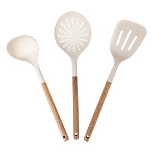 FIVE COOKING UTENSILS HARMONY 3/1 9X5.5X36CM WOOD/PBT BROWN