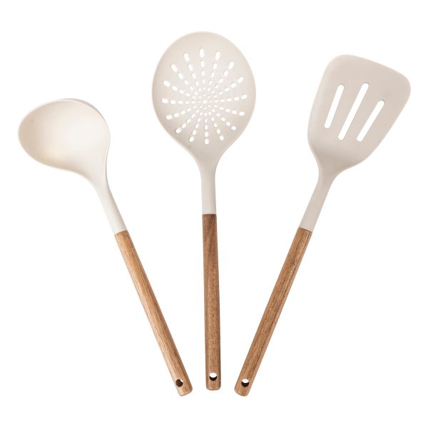 FIVE COOKING UTENSILS HARMONY 3/1 9X5.5X36CM WOOD/PBT BROWN