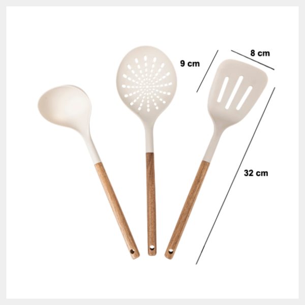 FIVE COOKING UTENSILS HARMONY 3/1 9X5.5X36CM WOOD/PBT BROWN - Image 5