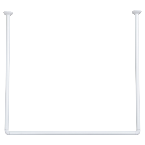TENDANCE DRŽAČ ZAVJESE ZA KADU KUTNI 80X80X80 CM ALUMINIJ, BIJELI