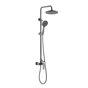 INTER CERAMIC SHOWER SYSTEM VENICE WITH 1-FUNCTION SHOWER HANDLE AND 5-FUNCTION SHOWER WAND STAINLESS STEEL SS304 GUN GREY