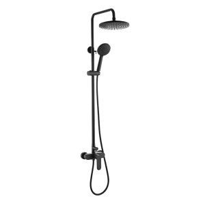 INTER CERAMIC SHOWER SYSTEM TORINO WITH 1-FUNCTION SHOWER HANDLE AND 5-FUNCTION SHOWER WAND STAINLESS STEEL SS304 MATT BLACK