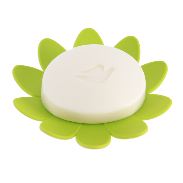 TENDANCE SOAP HOLDER SAVONA FLOWER SHAPE TPR, GREEN