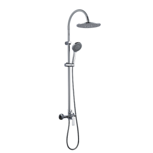 INTER CERAMIC SHOWER SYSTEM ALISADO WITH 1-FUNCTION SHOWER HANDLE AND 3-FUNCTION SHOWER WAND SILICONE/BRASS/SS201 CHROME/GREY