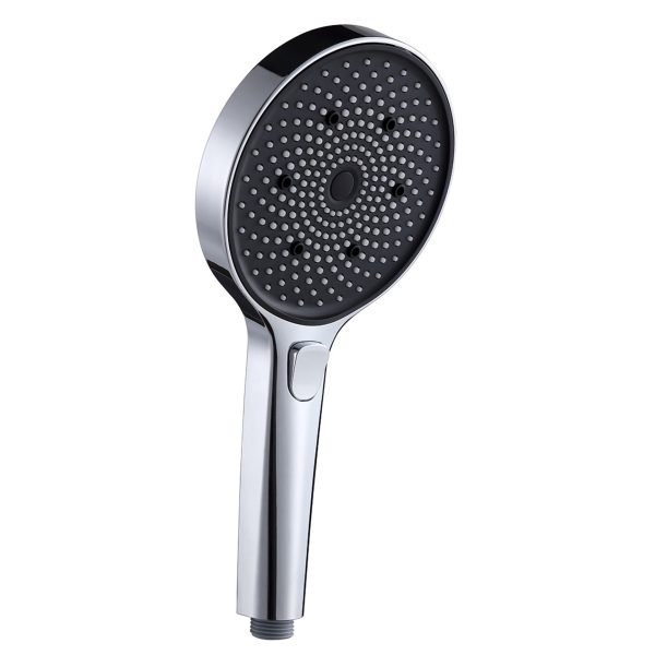 INTER CERAMIC TUŠ RUČICA, 3 FUNKCIJE 12CM ABS KROMIRANA/CRNA