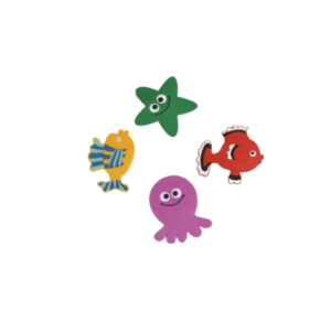 TENDANCE SET MINI BATH STICKER - OCTOPUS/ RED FISH/ YELLOW FISH/ STARFISH 4/1, PVC, CHILDISH