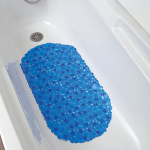 TENDANCE BATH MAT 69 x 36 cm PVC, DARK BLUE BUBBLES