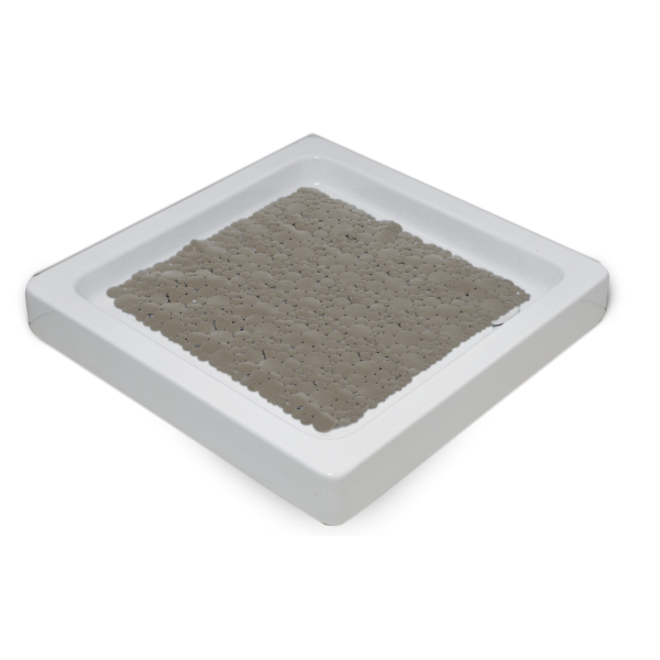 TENDANCE BATH MAT 50 x 50 cm PVC, GRAY BROWN BUBBLES - Image 2