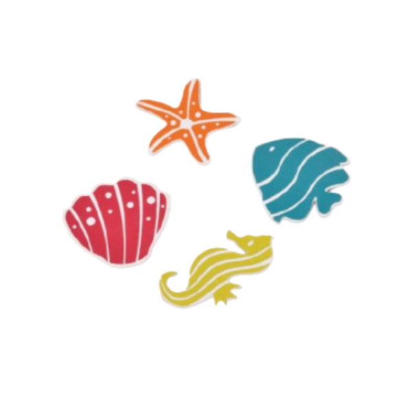 TENDANCE SET MINI BATH STICKER - FISH/ STARFISH/ SEAHORSE/ SHELL 4/1, PVC, CHILDISH - Image 3
