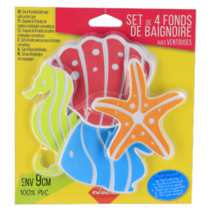 TENDANCE SET MINI BATH STICKER - FISH/ STARFISH/ SEAHORSE/ SHELL 4/1, PVC, CHILDISH