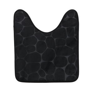 TENDANCE BATHROOM MAT FOR TOILET BOWL PEBBLE, 45x50 CM, MEMORY FOAM, BLACK