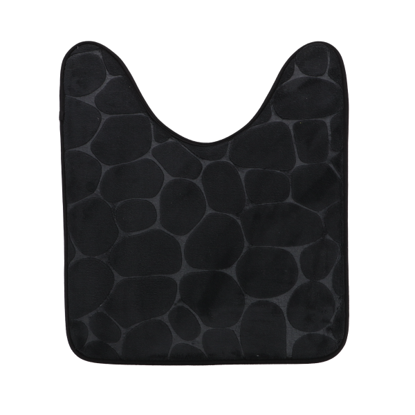 TENDANCE BATHROOM MAT FOR TOILET BOWL PEBBLE, 45x50 CM, MEMORY FOAM, BLACK