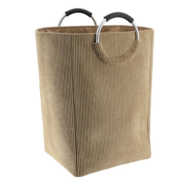 TENDANCE LAUNDRY BASKET 55L VELVET, TAUPE