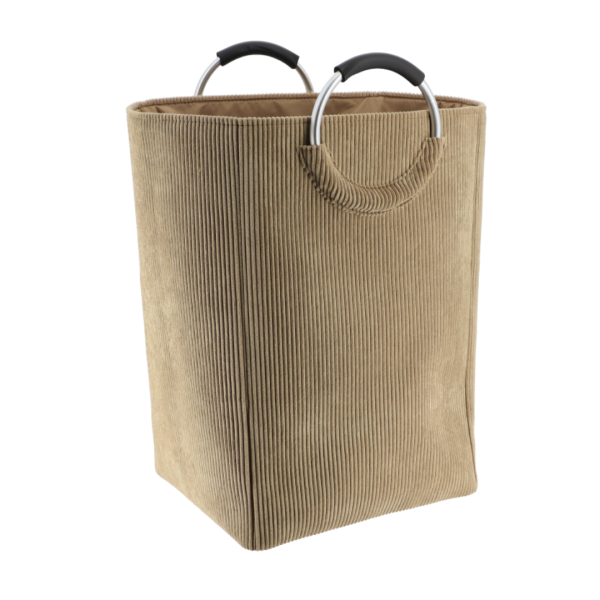 TENDANCE LAUNDRY BASKET 55L VELVET, TAUPE - Image 2
