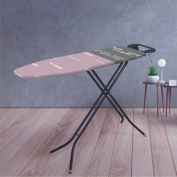 EUROGOLD IRONING BOARD 110 x 30 cm METAL, SLIDING ADJUSTABLE HEIGHT, COTTON COVER, ANTHRACITE REFLECTOR - Image 8