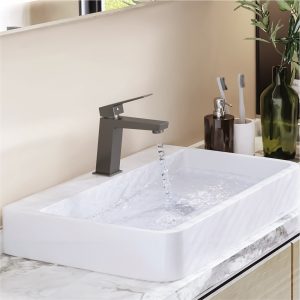 INTER CERAMIC SINK TAP ICF 1491085GG ELINOR16.8X15.7X3.8CM GUN GRAY