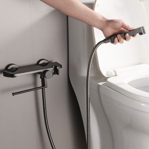 INTER CERAMIC WALL-MOUNTED BIDET SYSTEM RIHANNA BRASS GUN GRAY