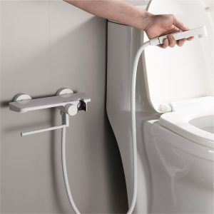 INTER CERAMIC WALL-MOUNTED BIDET SYSTEM DAISY BRASS MATT WHITE