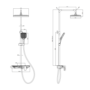 INTER CERAMIC SHOWER SYSTEM ATILA ICT 6297 38X14.87X162.5CM CHROME