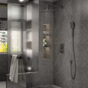 INTER CERAMIC SHOWER SYSTEM BUILT-IN ELINOR ICT 8123191 13X18X13CM GUN GRAY
