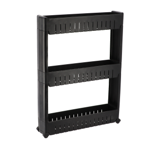 TENDANCE TRIPLE SHELF ON WHEELS PP, 12x54x72 cm, BLACK
